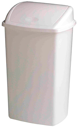 Poubelle Basic en plastique 50L Blanc