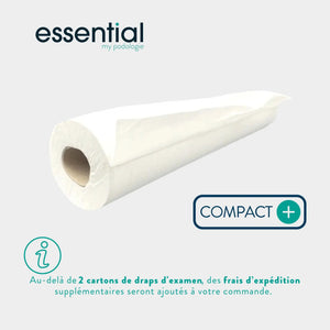 6 rouleaux Draps d'examen blancs - Compact - 300 formats - 2 Plis lisses Essential 