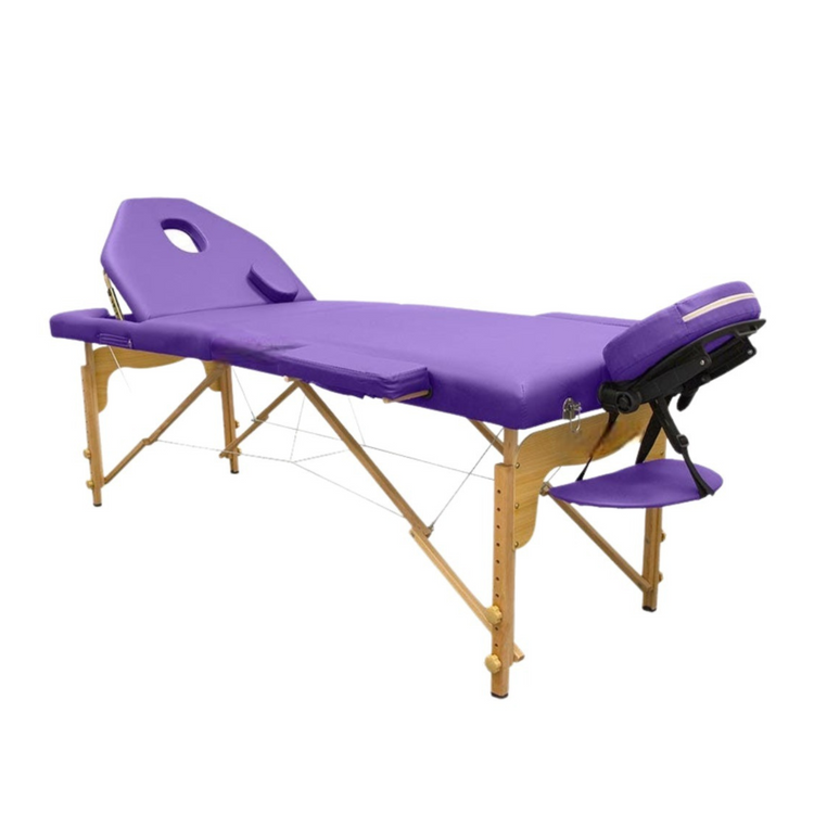 Table de massage pliante en bois 186 x 66 cm avec dossier inclinable - 6 coloris