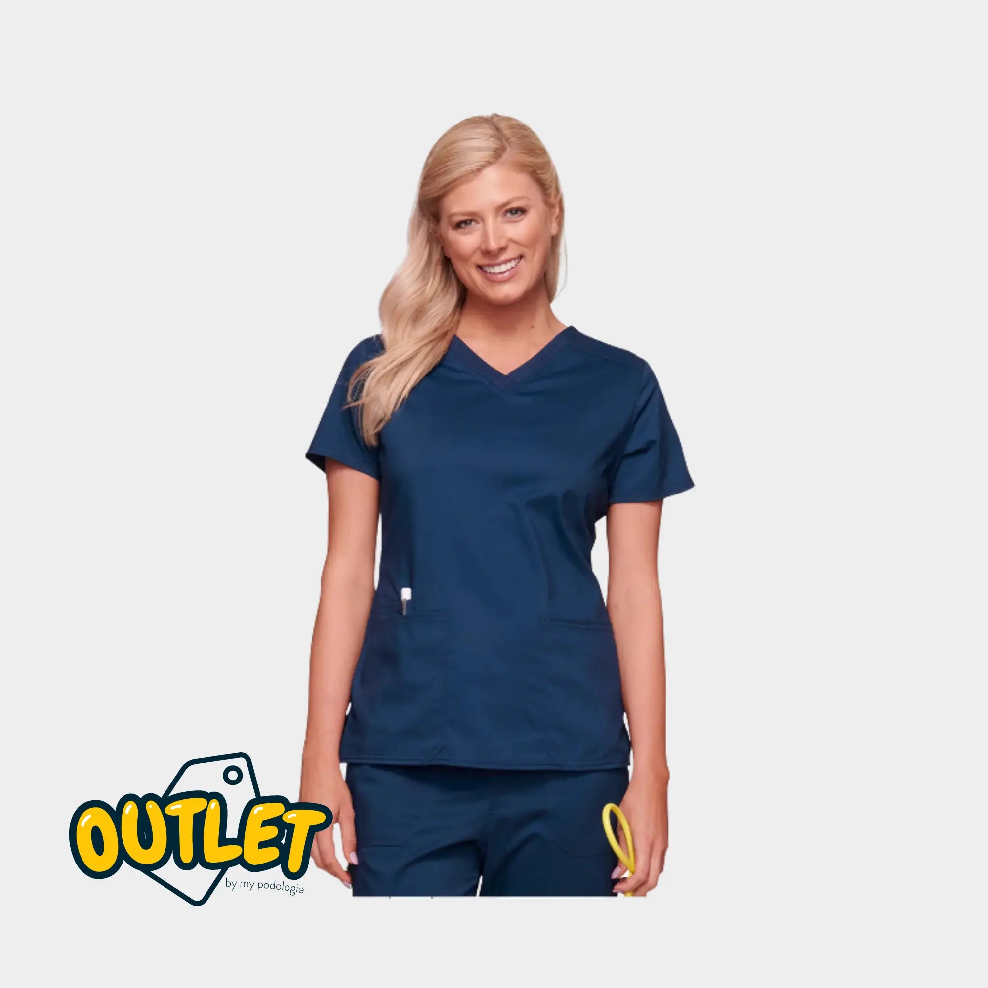 Colmar Bleu Marine - Taille L - Tunique col V femme Cherokee // Fin de série Cherokee Authentic Workwear 