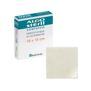 Compresses Algostéril hémostatiques cicatrisantes stériles - 3 formats - Laboratoires Brothier Laboratoires Brothier  10x10-cm-Boîte-de-16-compresses