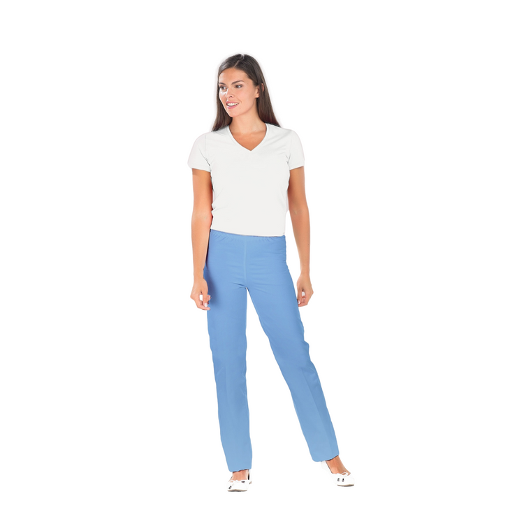 Manu - Pantalon PC Bleu Azur - Mixte - Ceinture élastique - Sans poche My Podologie